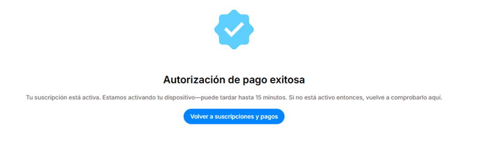 Autorización de pago exitosa